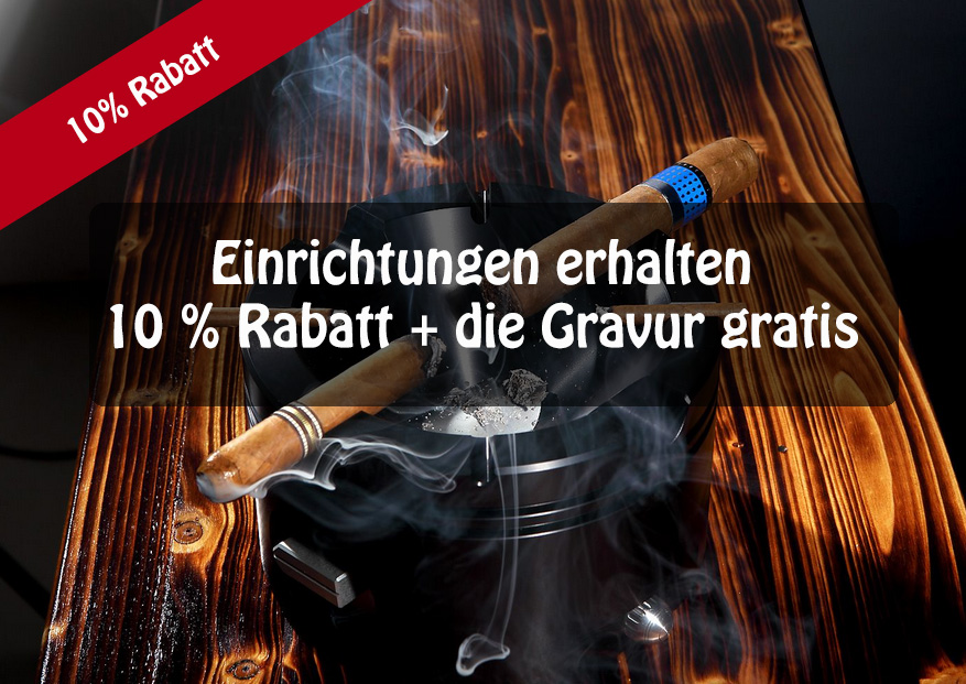 Einrichtungen erhalten 10% Rabatt und Gravur gratis